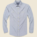 Hillwood Chambray Dobby Shirt - Blue - Grayers - STAG Provisions - Tops - L/S Woven - Other Pattern