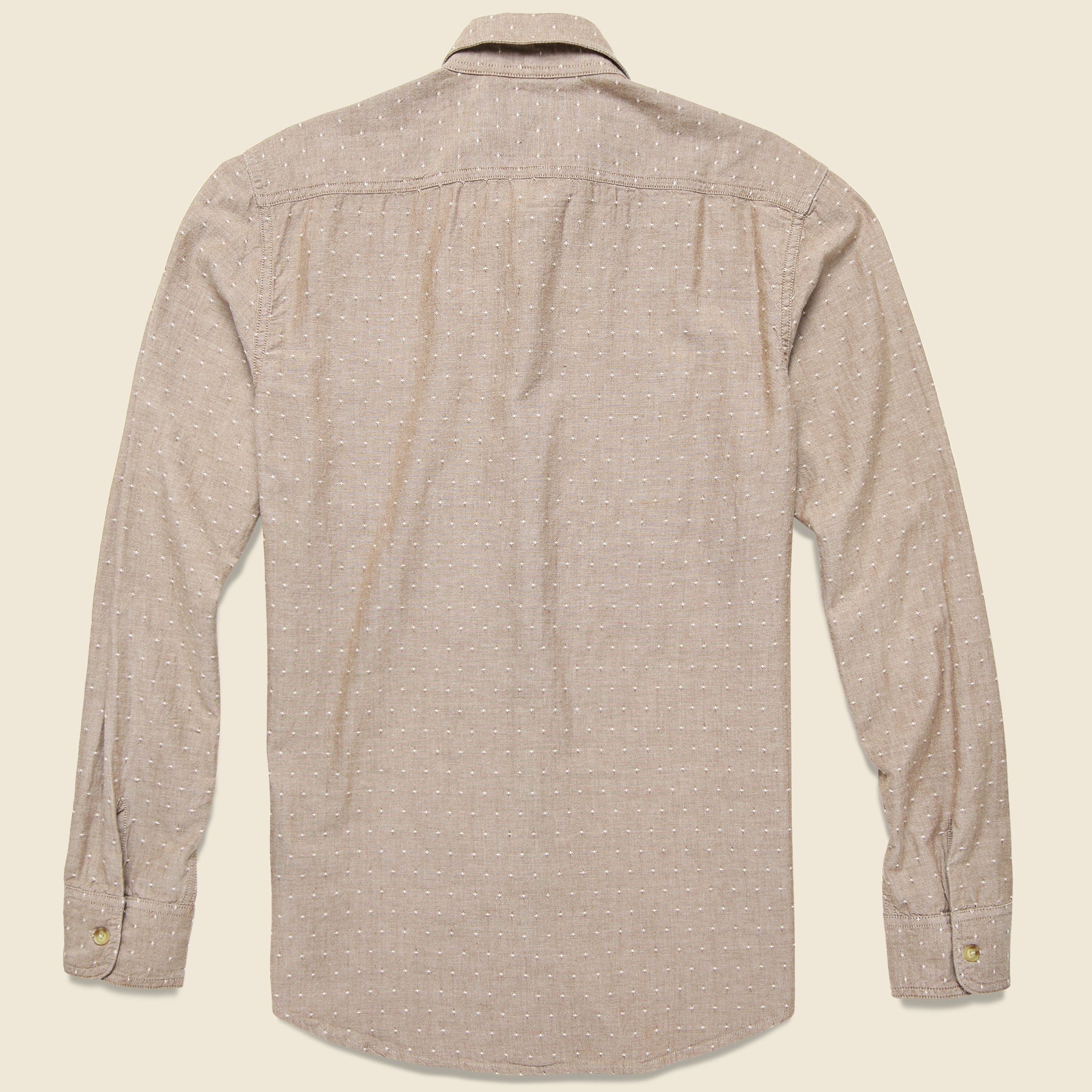 Hillwood Chambray Dobby Shirt - Mushroom - Grayers - STAG Provisions - Tops - L/S Woven - Other Pattern