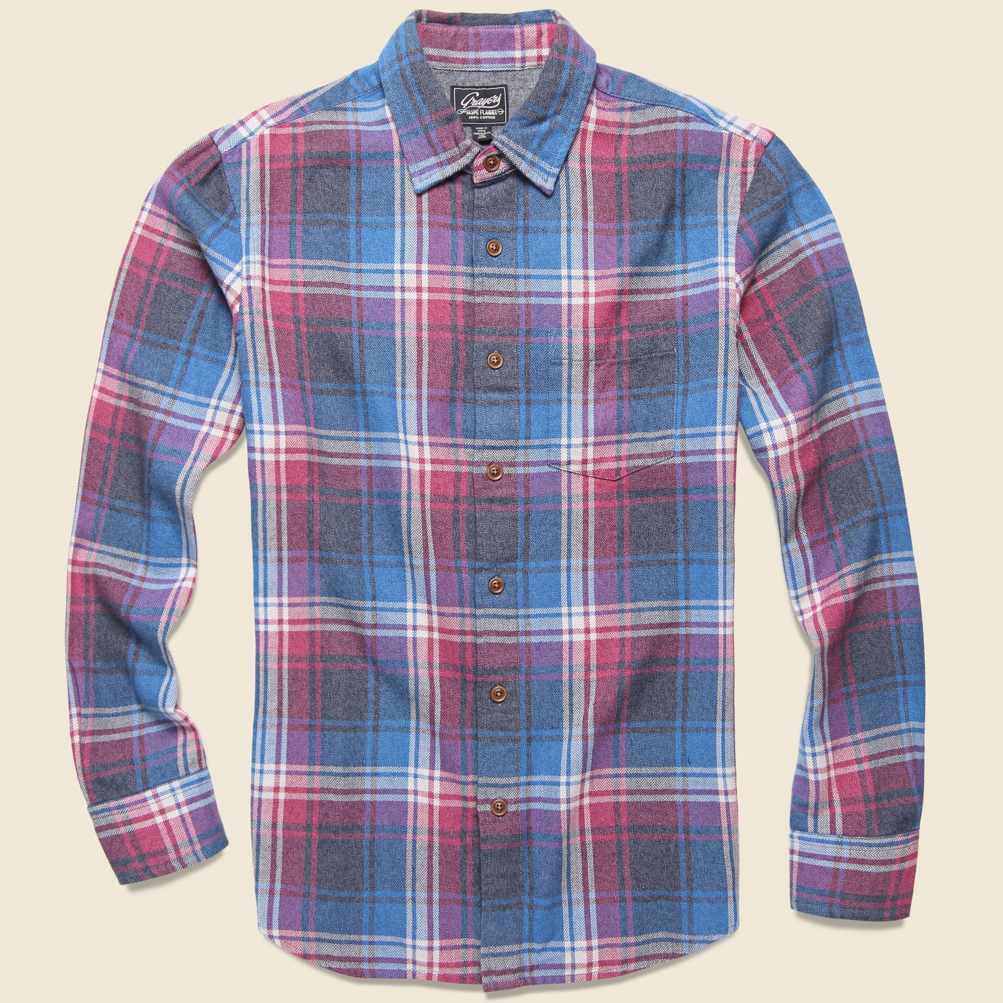 Yarmouth 3-Ply Jaspe Flannel - Violet/Gray/Blue - Grayers - STAG Provisions - Tops - L/S Woven - Plaid