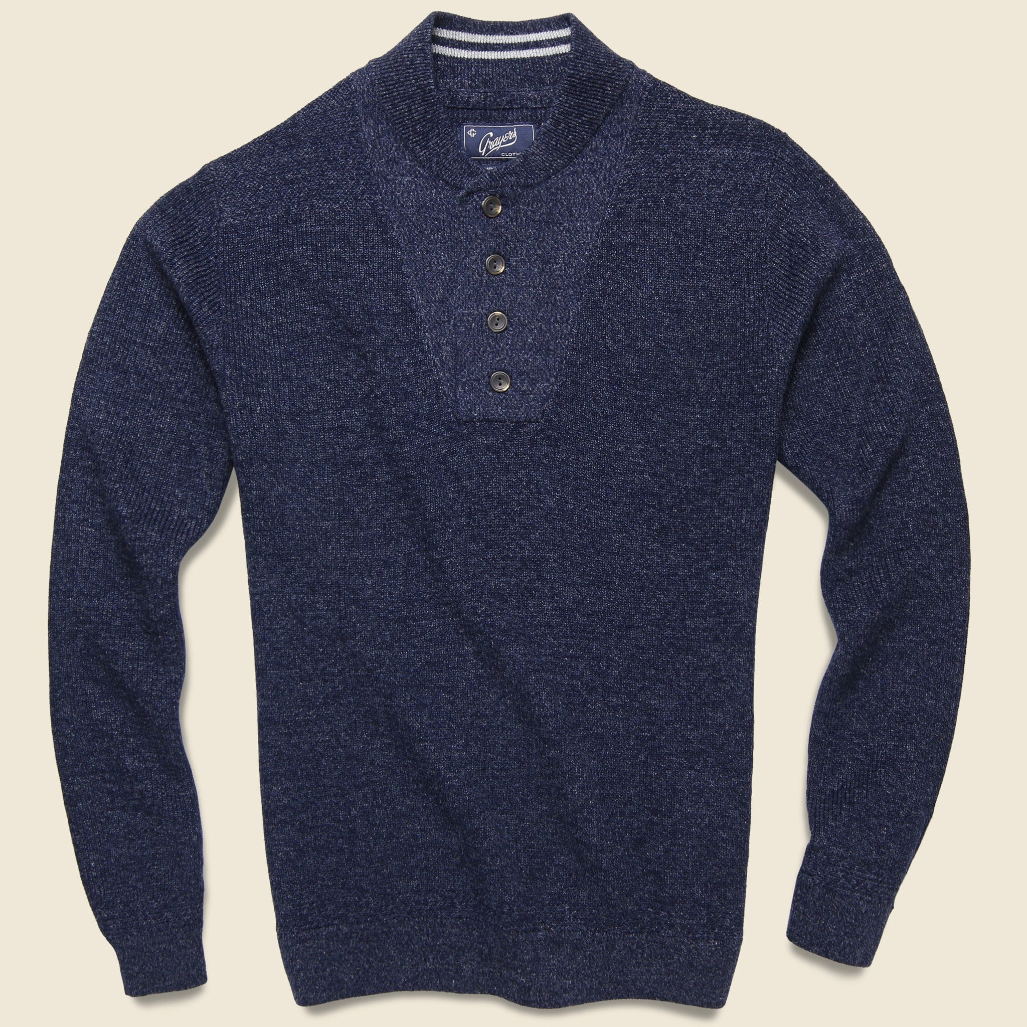 Wadsworth Bib Sweater Henley - Navy - Grayers - STAG Provisions - Tops - Sweater
