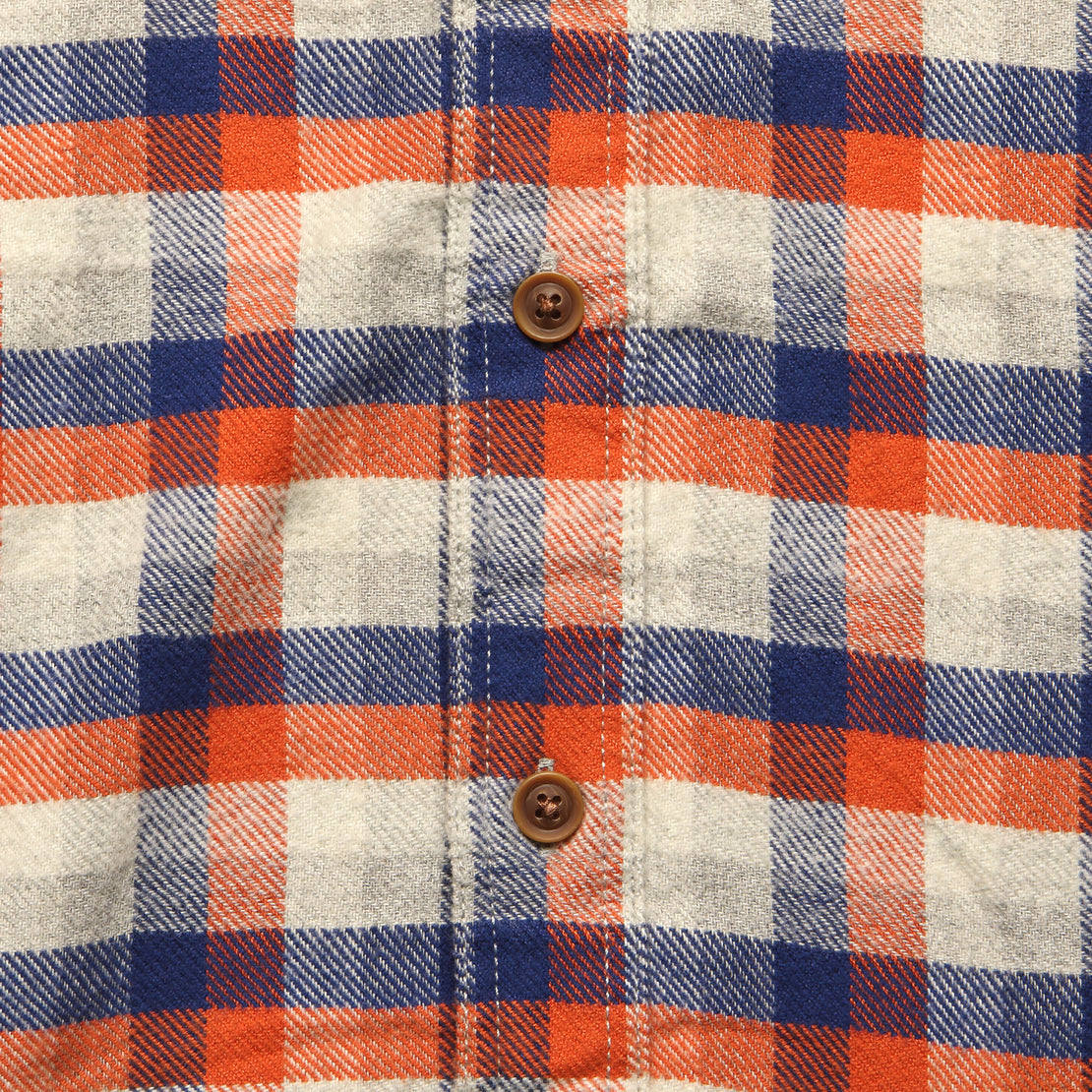 Gingham Heritage Flannel Shirt - Navy/Orange/Grey - Grayers - STAG Provisions - Tops - L/S Woven - Plaid