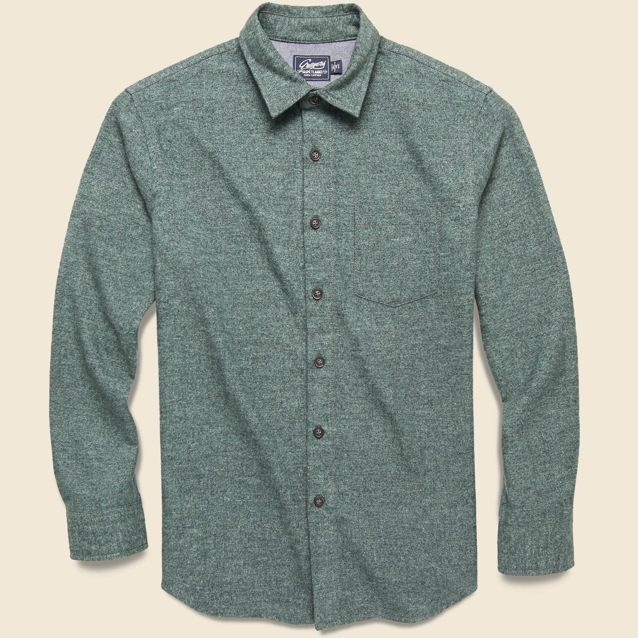 Buford Herringbone Flannel - Forest - Grayers - STAG Provisions - Tops - L/S Woven - Solid