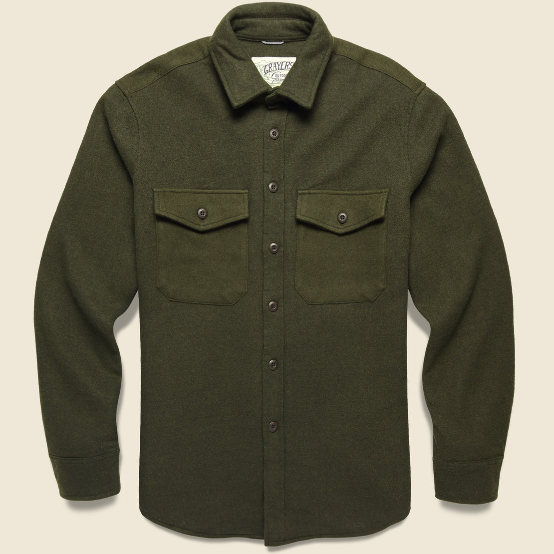 Grayers Surplus Wool Overshirt - Olive Loden