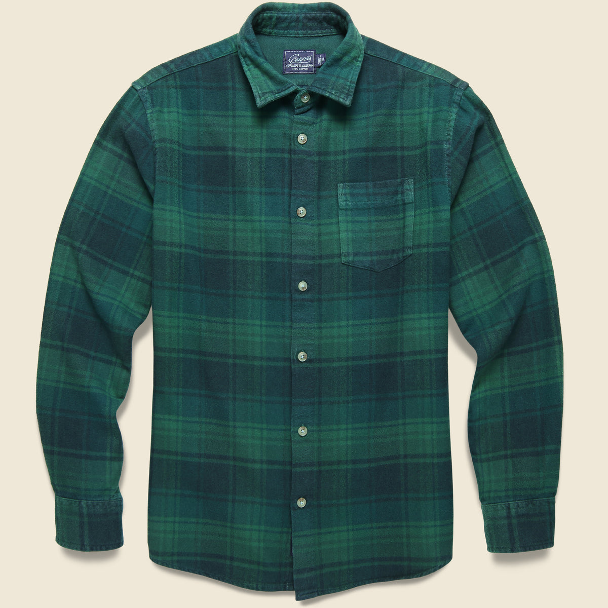 Palisades 3-Ply Jaspe Flannel Shirt - Verdant Green