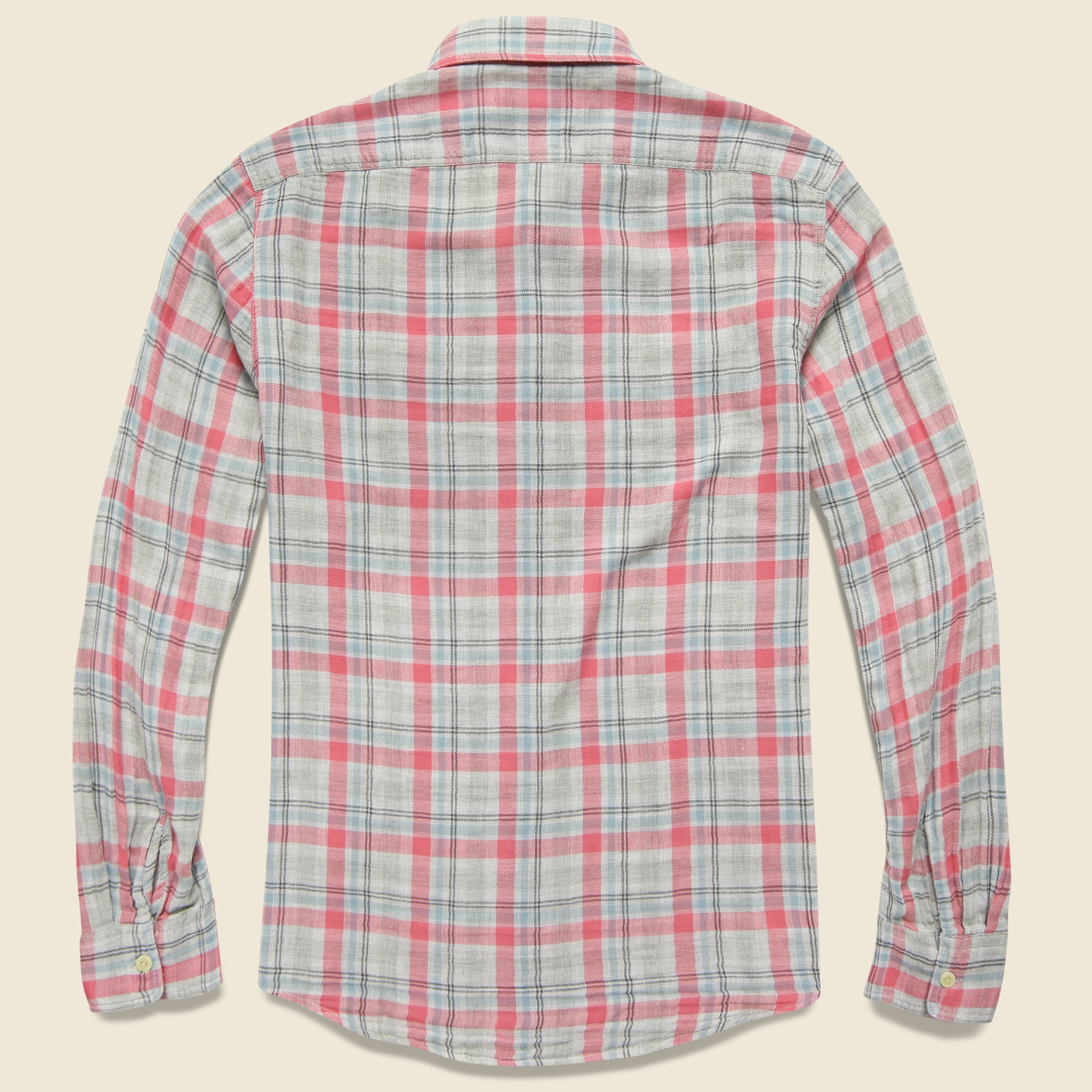 
                          Mason Double Cloth Shirt - Salmon/Blue/Grey - Grayers - STAG Provisions - Tops - L/S Woven - Plaid
                        