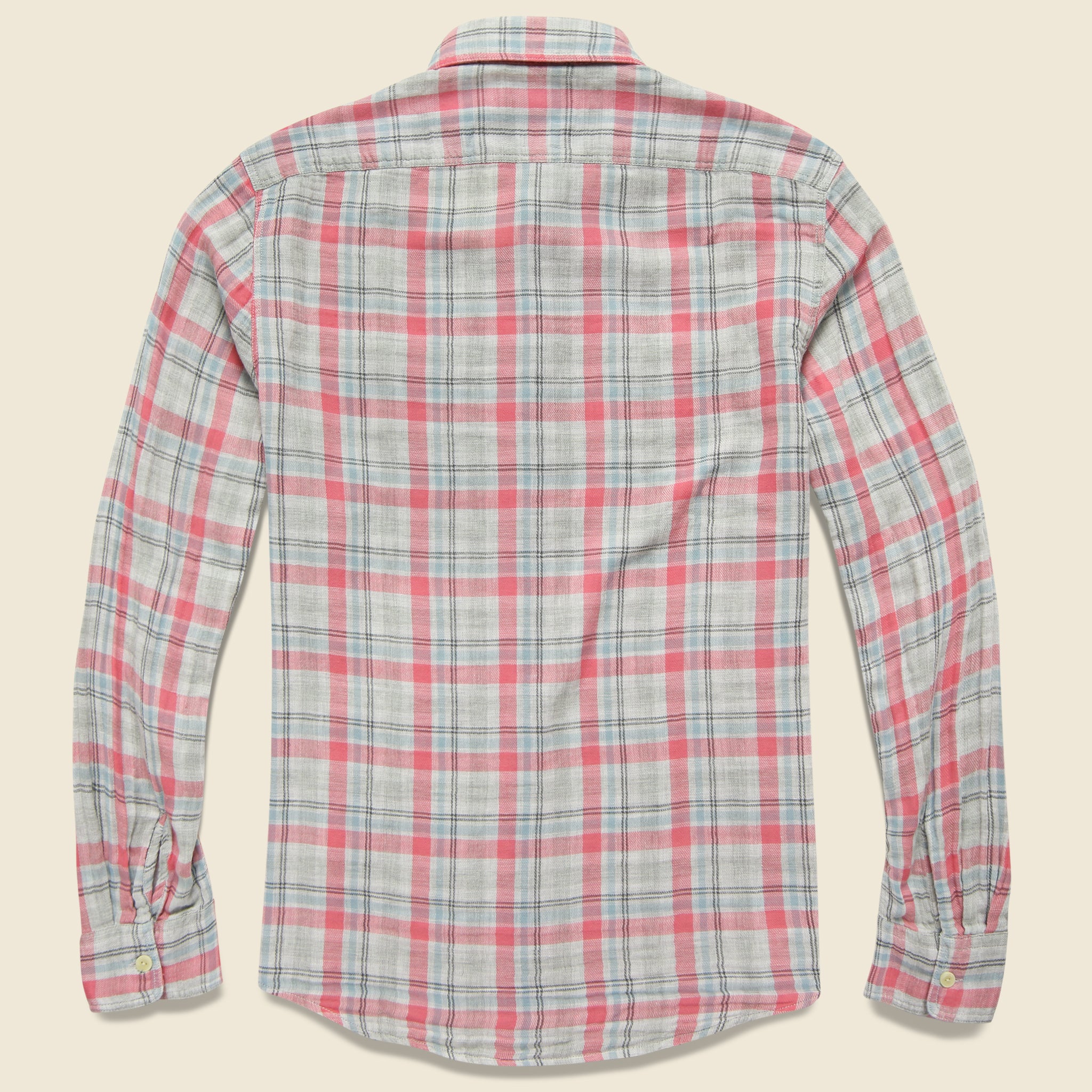 Mason Double Cloth Shirt - Salmon/Blue/Grey - Grayers - STAG Provisions - Tops - L/S Woven - Plaid