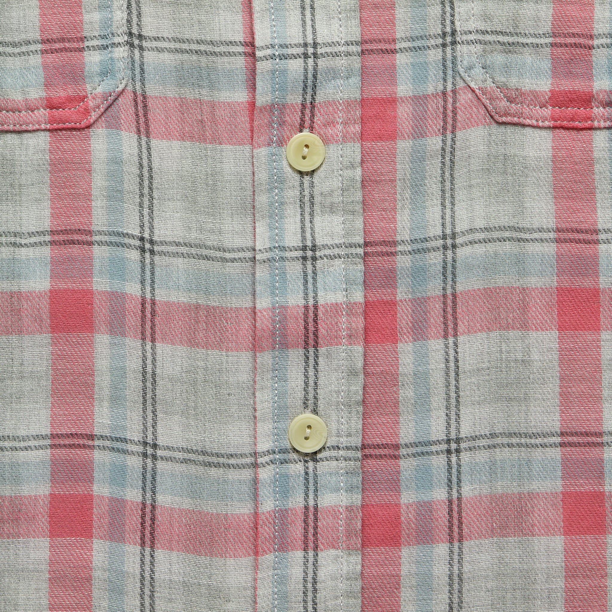 Mason Double Cloth Shirt - Salmon/Blue/Grey - Grayers - STAG Provisions - Tops - L/S Woven - Plaid