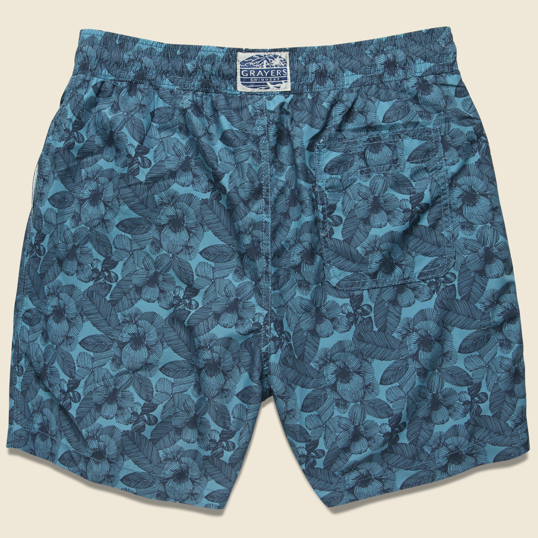 
                          Leaf On Blue Swim Trunk - Navy Storm - Grayers - STAG Provisions - Shorts - Swim
                        