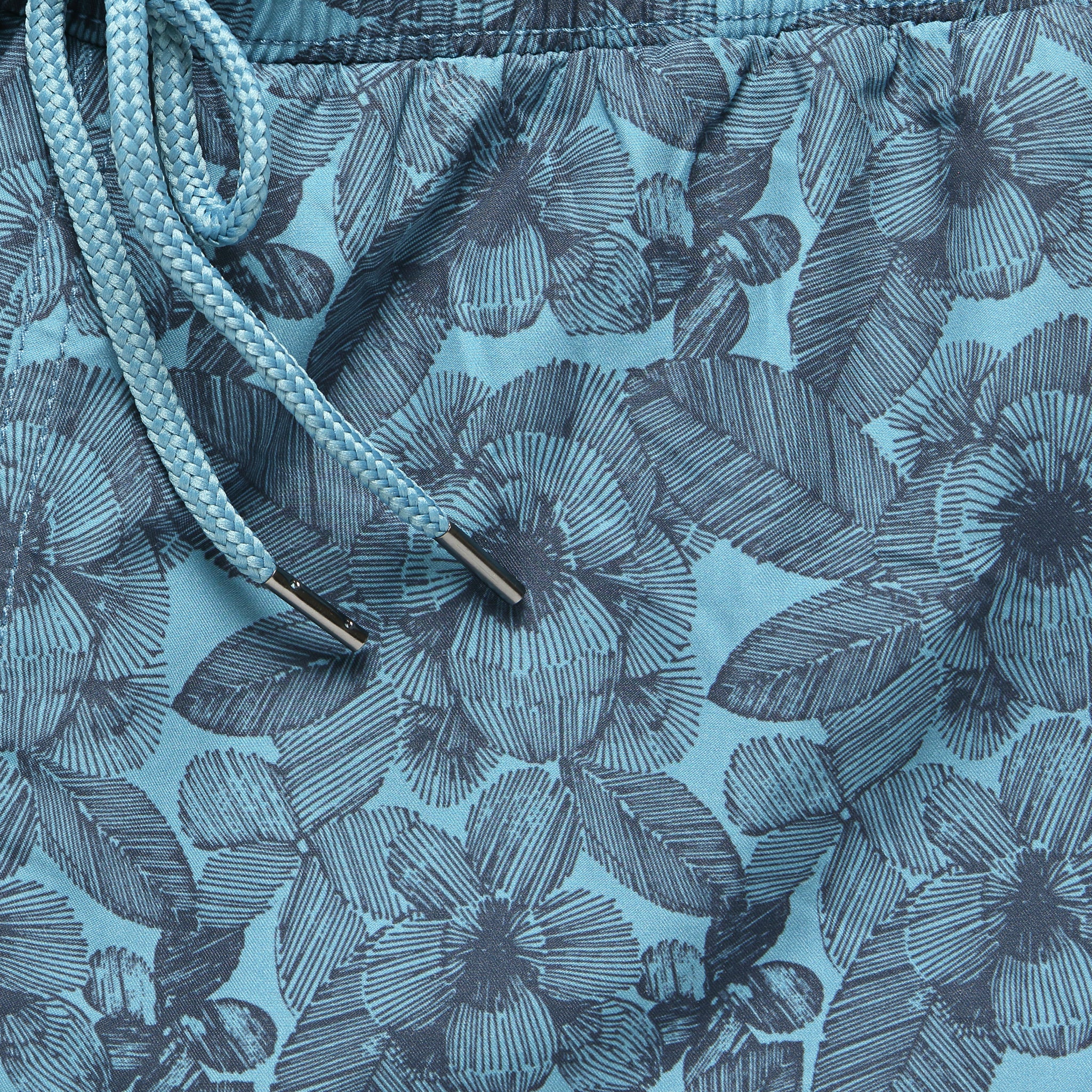 Leaf On Blue Swim Trunk - Navy Storm - Grayers - STAG Provisions - Shorts - Swim