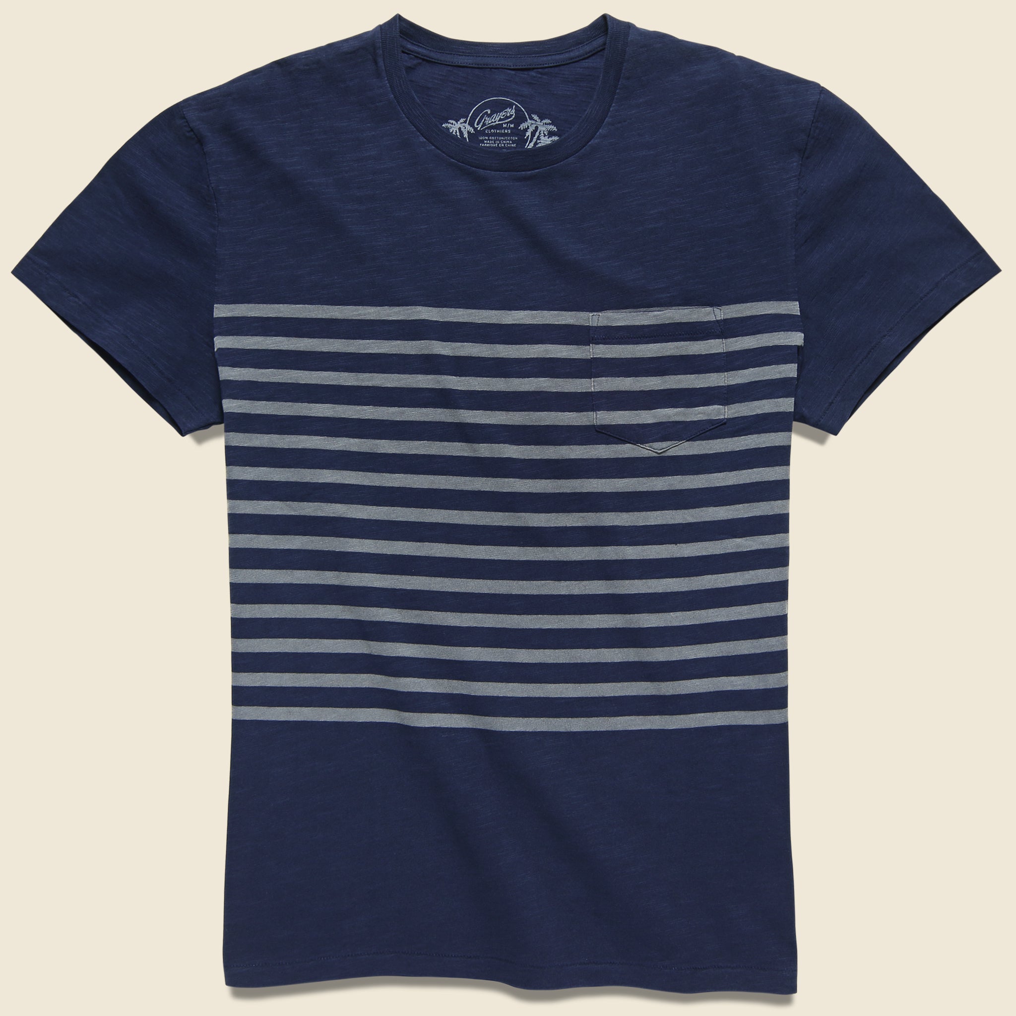 Admiral Stripe Crew Tee - Mood Indigo - Grayers - STAG Provisions - Tops - S/S Tee
