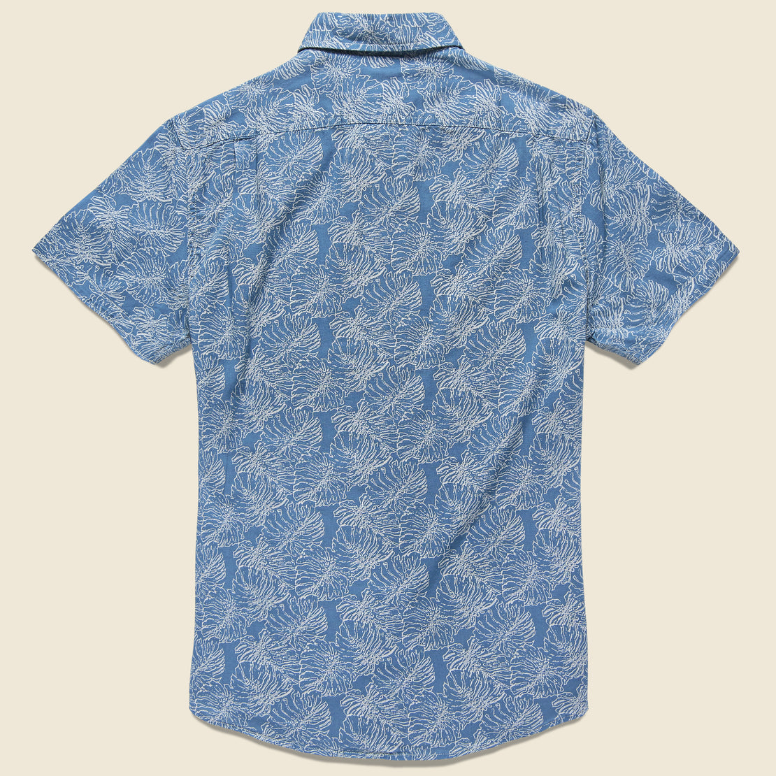 Leaf Print Summer Weave Shirt - Moonlight Blue - Grayers - STAG Provisions - Tops - S/S Woven - Floral