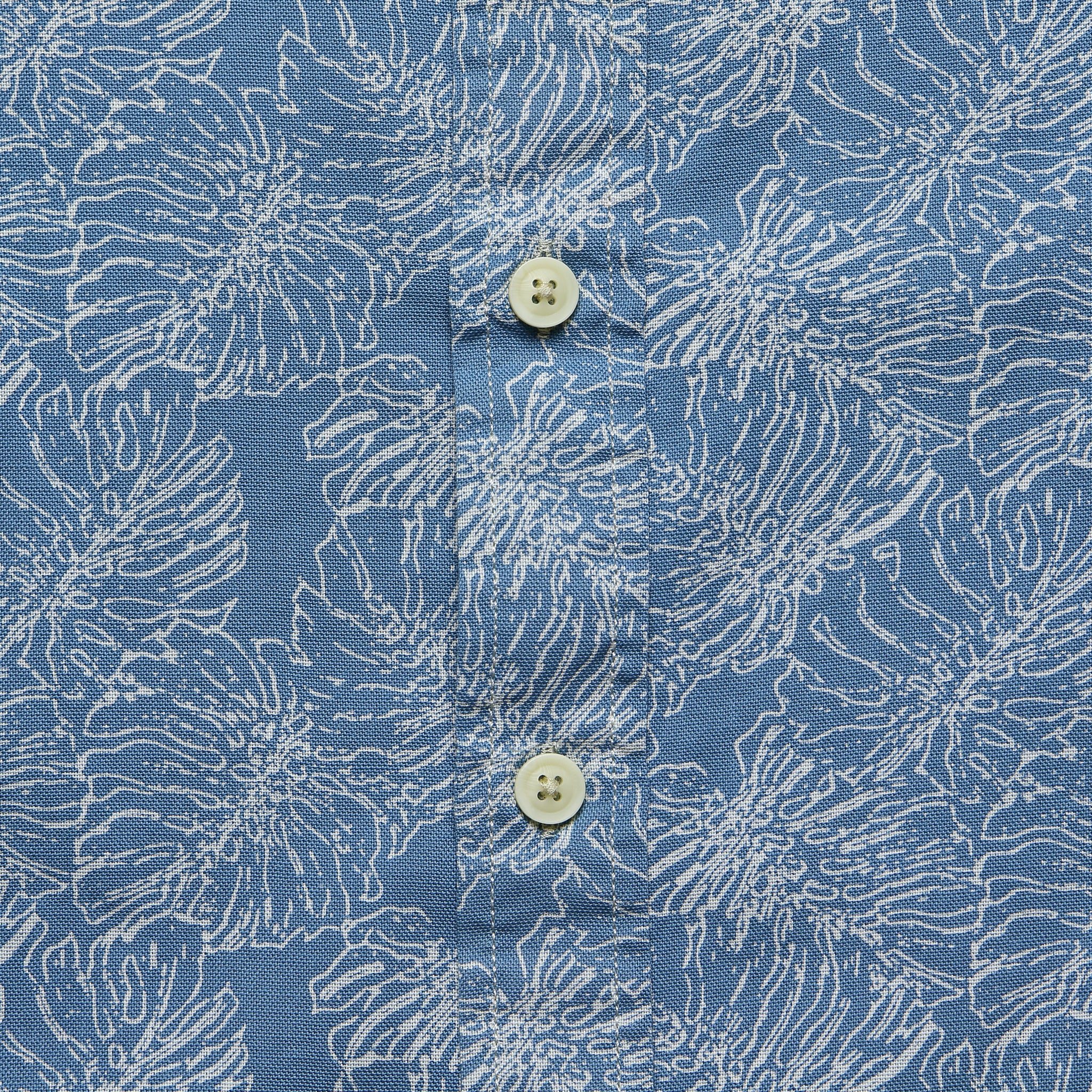 Leaf Print Summer Weave Shirt - Moonlight Blue - Grayers - STAG Provisions - Tops - S/S Woven - Floral