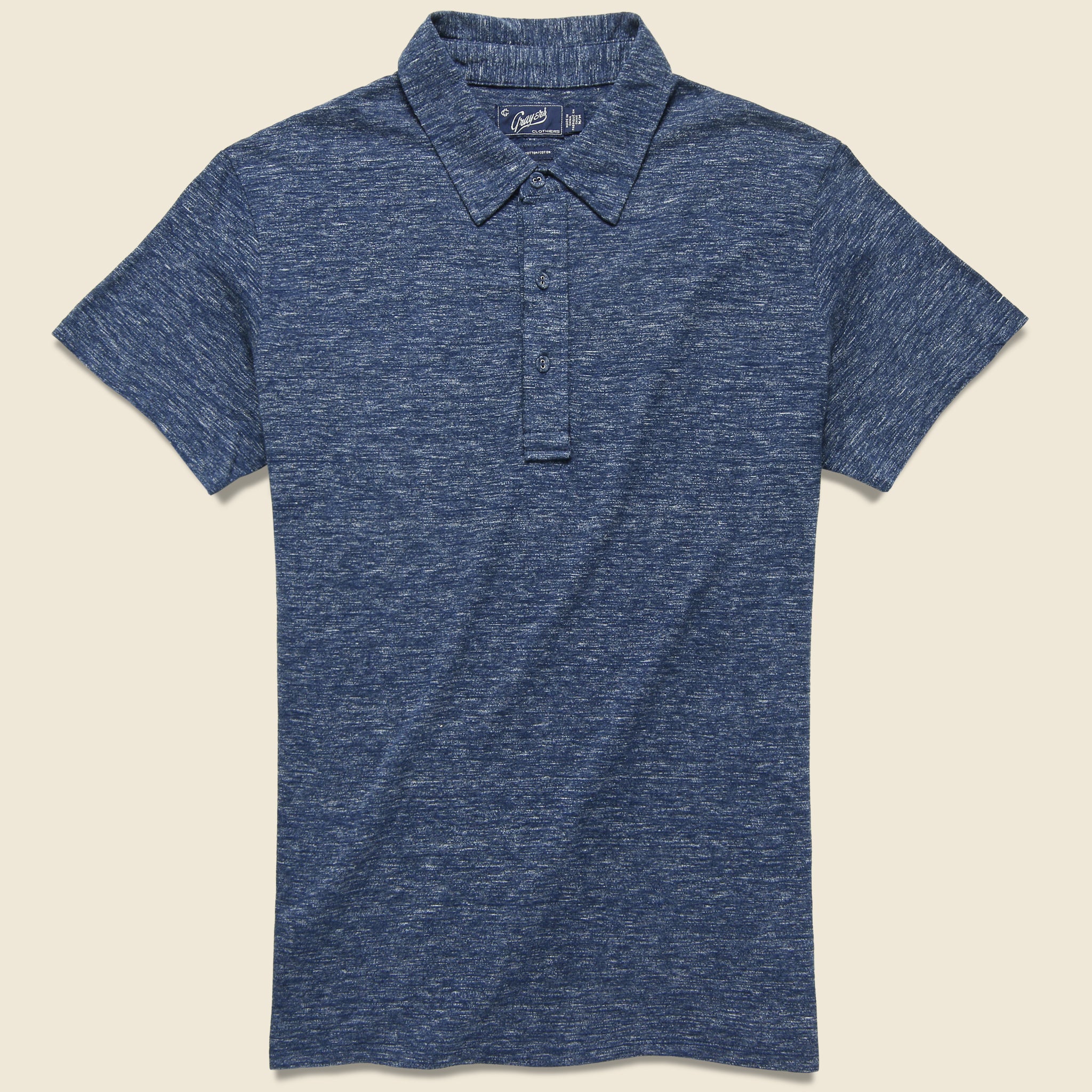 Hartford Nep Jersey Polo - Dark Denim - Grayers - STAG Provisions - Tops - S/S Knit