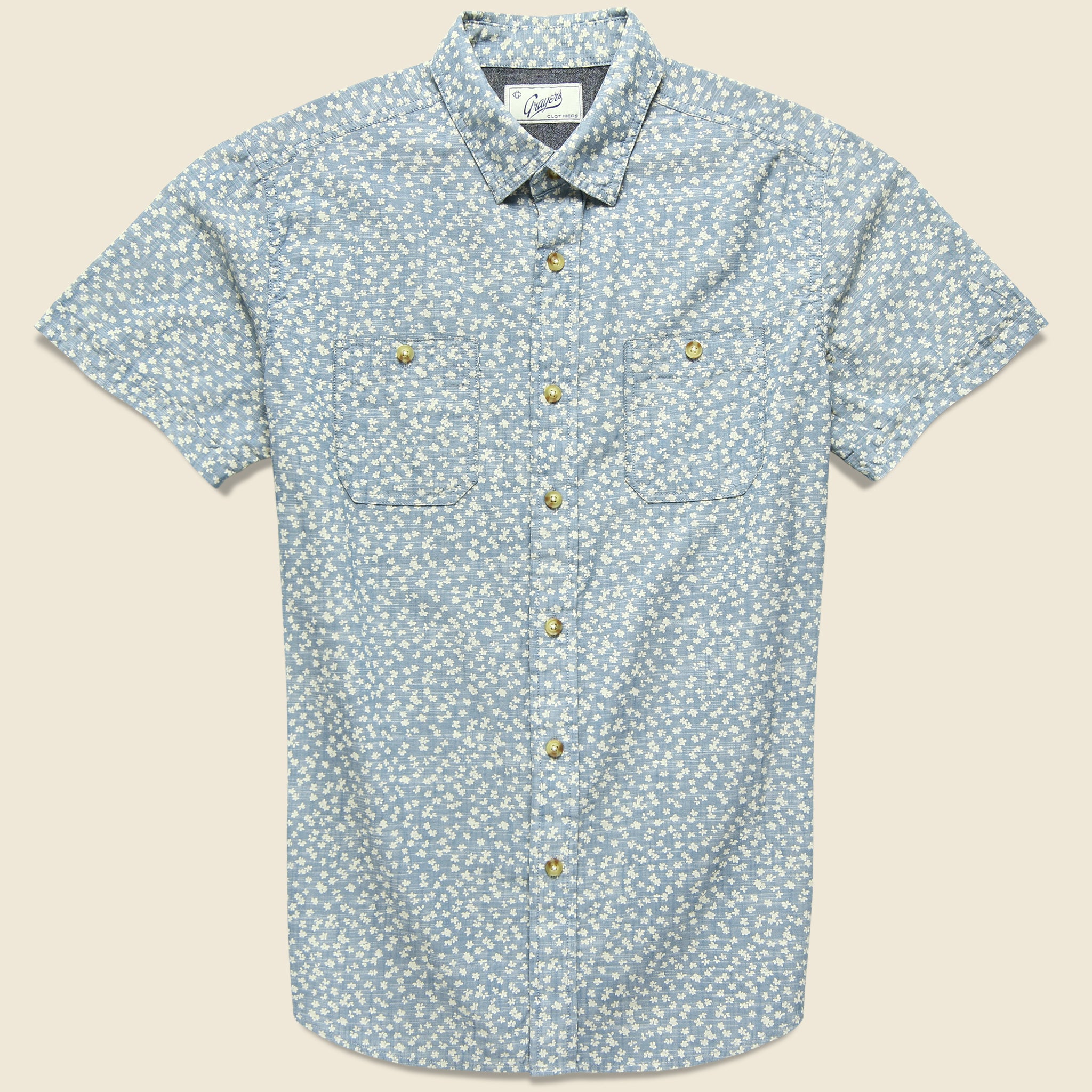 Drayton Shirt - Aegean Blue - Grayers - STAG Provisions - Tops - S/S Woven - Floral