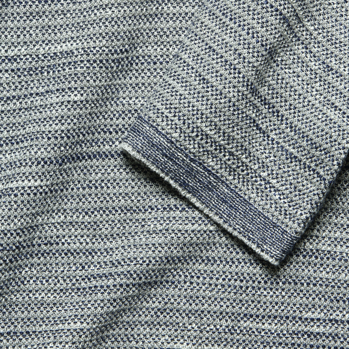 Birdseye Jacquard Crewneck Sweater - Grey/Navy - Grayers - STAG Provisions - Tops - Sweater