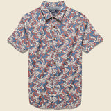 Floral Printed Gauze Shirt - Faded Navy/Red/Cream - Grayers - STAG Provisions - Tops - S/S Woven - Floral