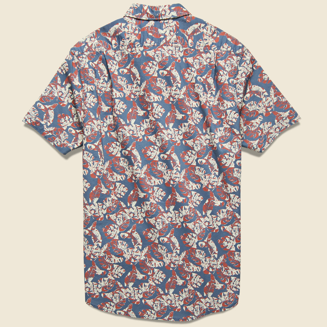 Floral Printed Gauze Shirt - Faded Navy/Red/Cream