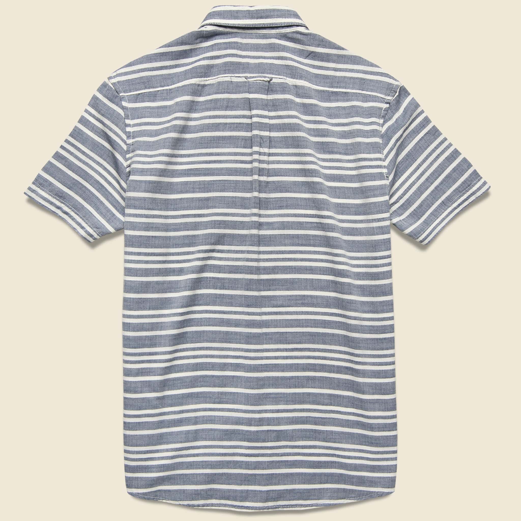 
                          Trevor Horizontal Slub Twill Shirt - Navy/Cream - Grayers - STAG Provisions - Tops - S/S Woven - Stripe
                        