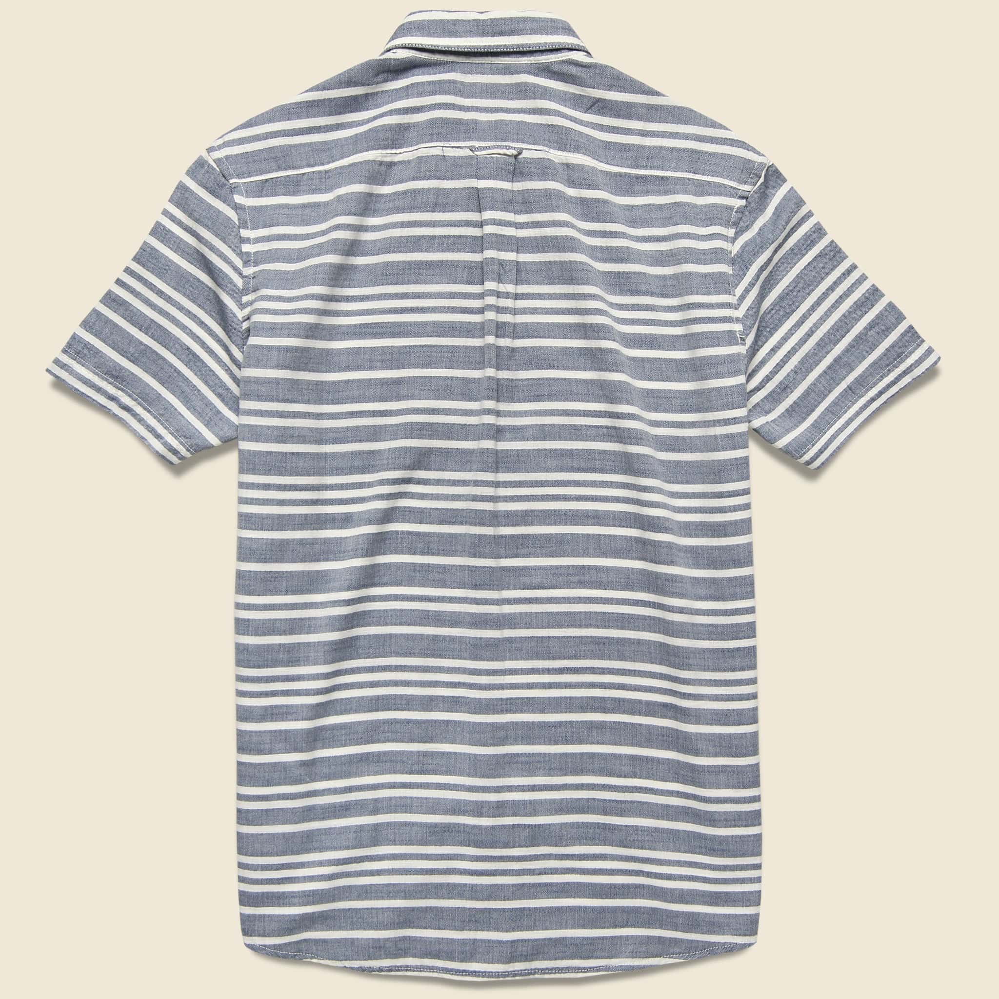 Trevor Horizontal Slub Twill Shirt - Navy/Cream - Grayers - STAG Provisions - Tops - S/S Woven - Stripe