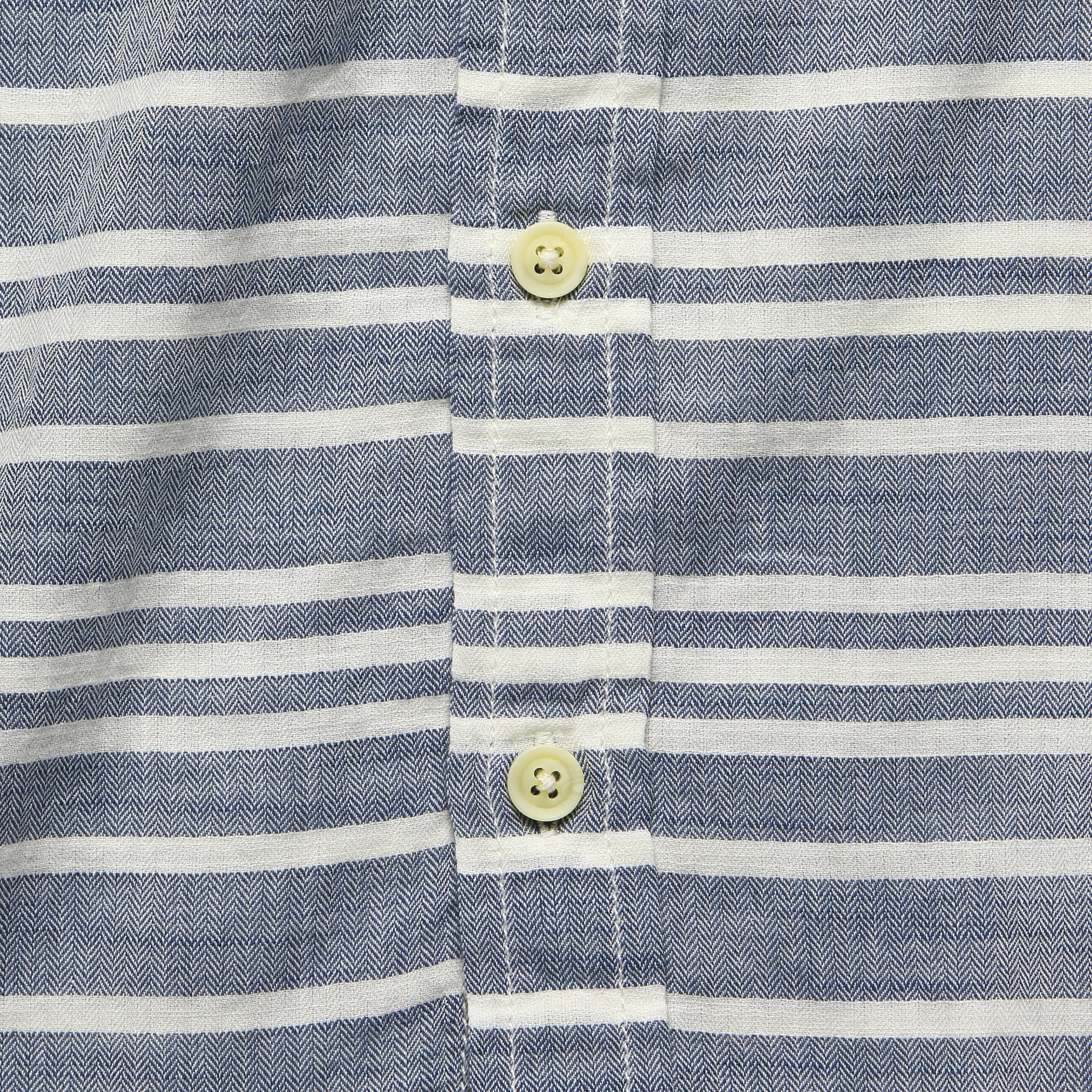 Trevor Horizontal Slub Twill Shirt - Navy/Cream - Grayers - STAG Provisions - Tops - S/S Woven - Stripe