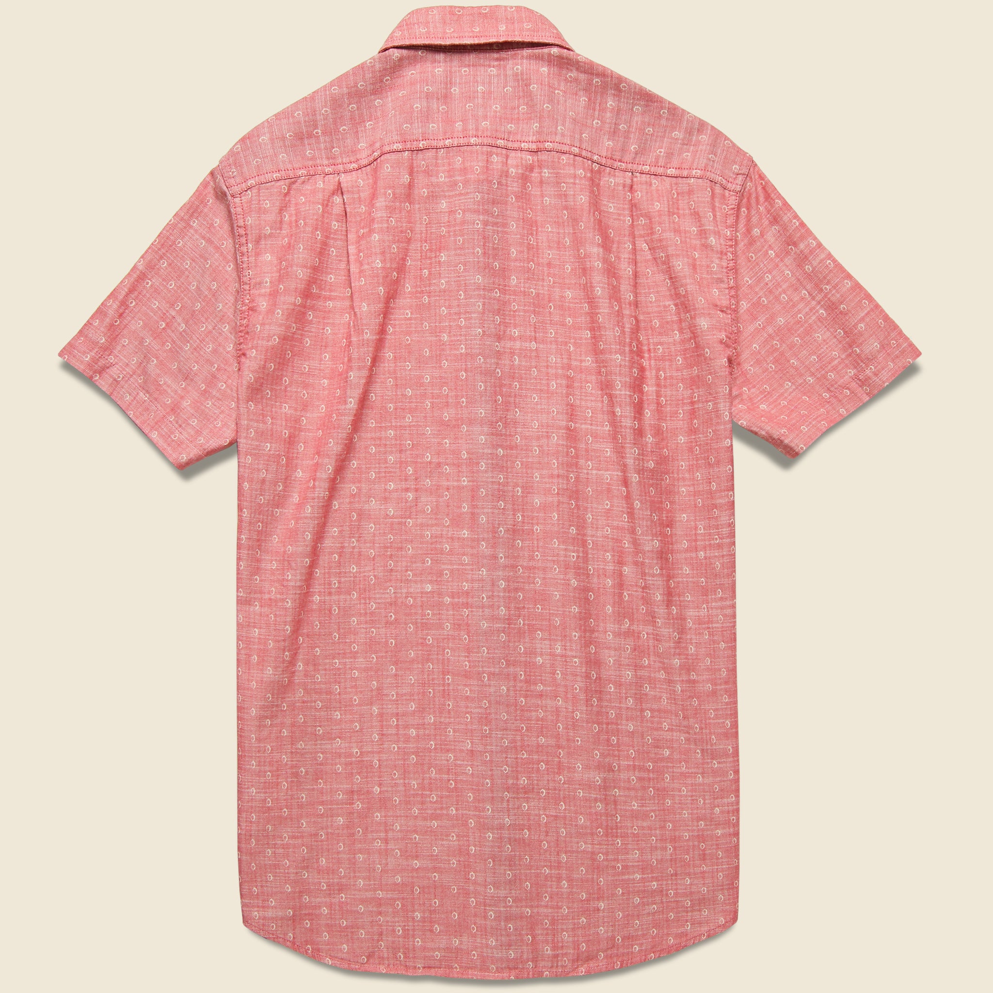 
                          Falling Oval Print Herringbone Shirt - Cranberry/White - Grayers - STAG Provisions - Tops - S/S Woven - Other Pattern
                        