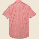 Falling Oval Print Herringbone Shirt - Cranberry/White - Grayers - STAG Provisions - Tops - S/S Woven - Other Pattern