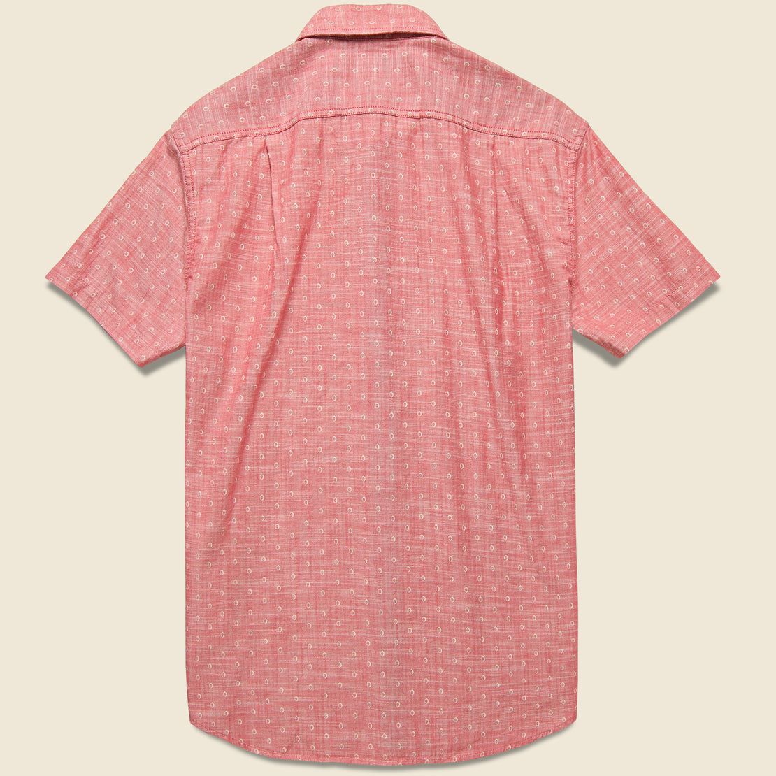 Falling Oval Print Herringbone Shirt - Cranberry/White - Grayers - STAG Provisions - Tops - S/S Woven - Other Pattern