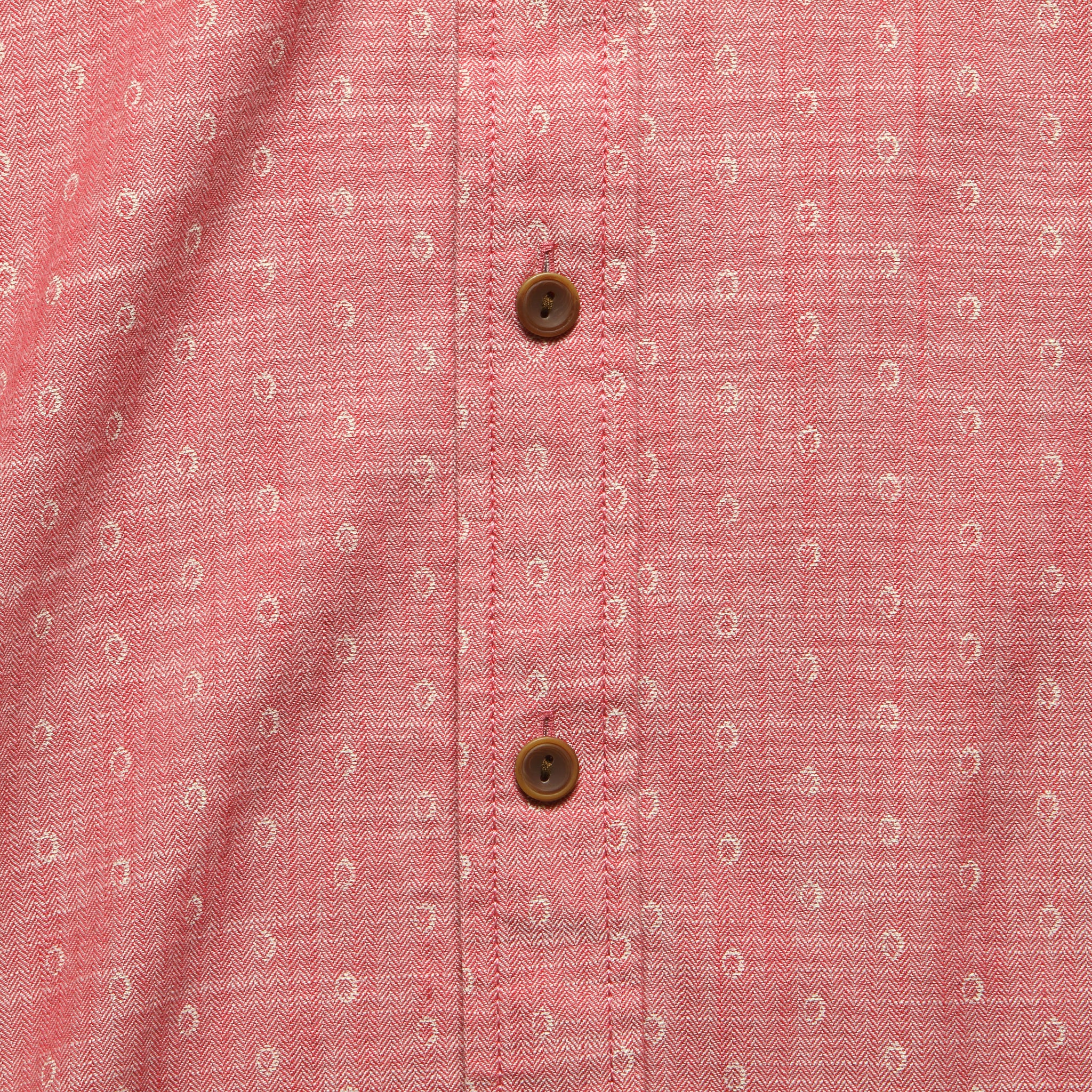 
                          Falling Oval Print Herringbone Shirt - Cranberry/White - Grayers - STAG Provisions - Tops - S/S Woven - Other Pattern
                        