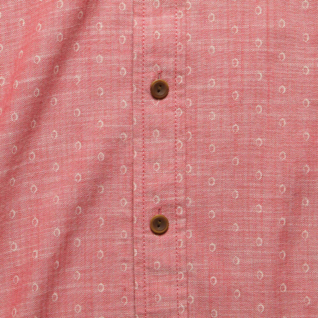 Falling Oval Print Herringbone Shirt - Cranberry/White - Grayers - STAG Provisions - Tops - S/S Woven - Other Pattern
