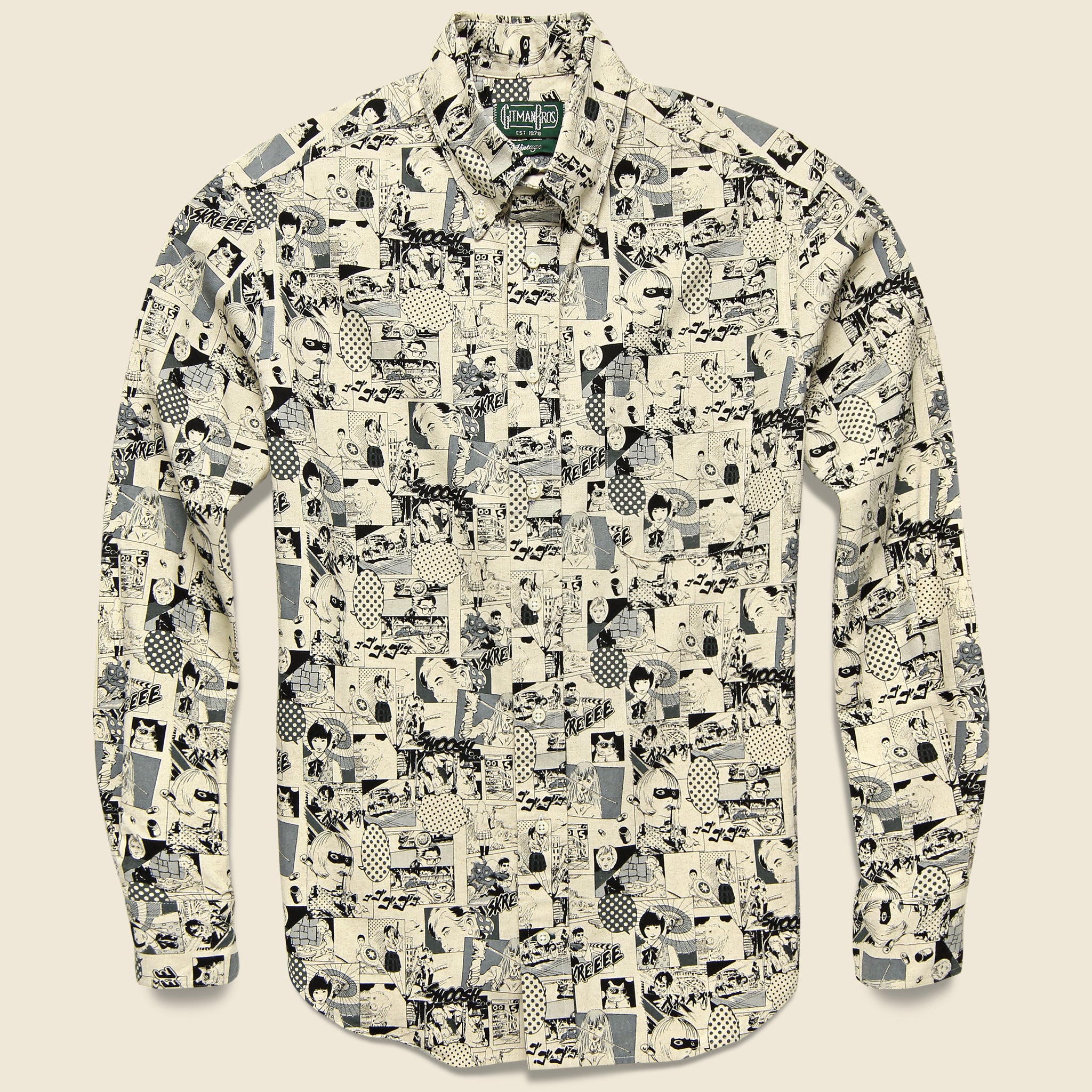 Anime Linen Shirt - Black/White - Gitman Vintage - STAG Provisions - Tops - L/S Woven - Other Pattern