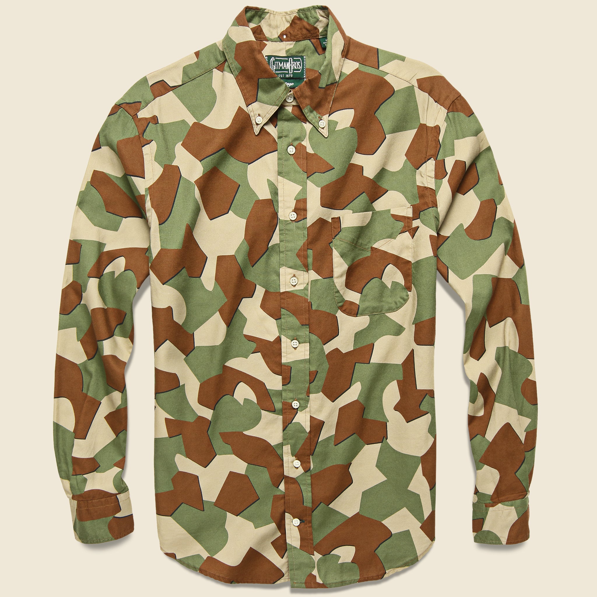 Oxford Shirt - Peruvian Geometric Camo - Gitman Vintage - STAG Provisions - Tops - L/S Woven - Other Pattern