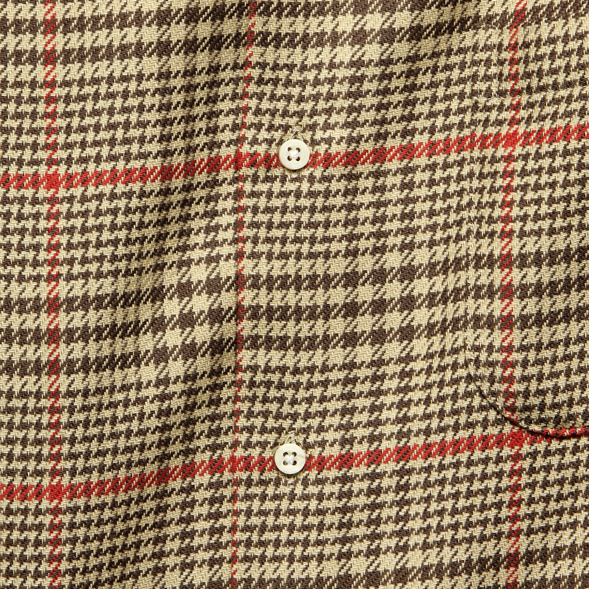Houndstooth Tweed Shirt - Brown/Red - Gitman Vintage - STAG Provisions - Tops - L/S Woven - Plaid