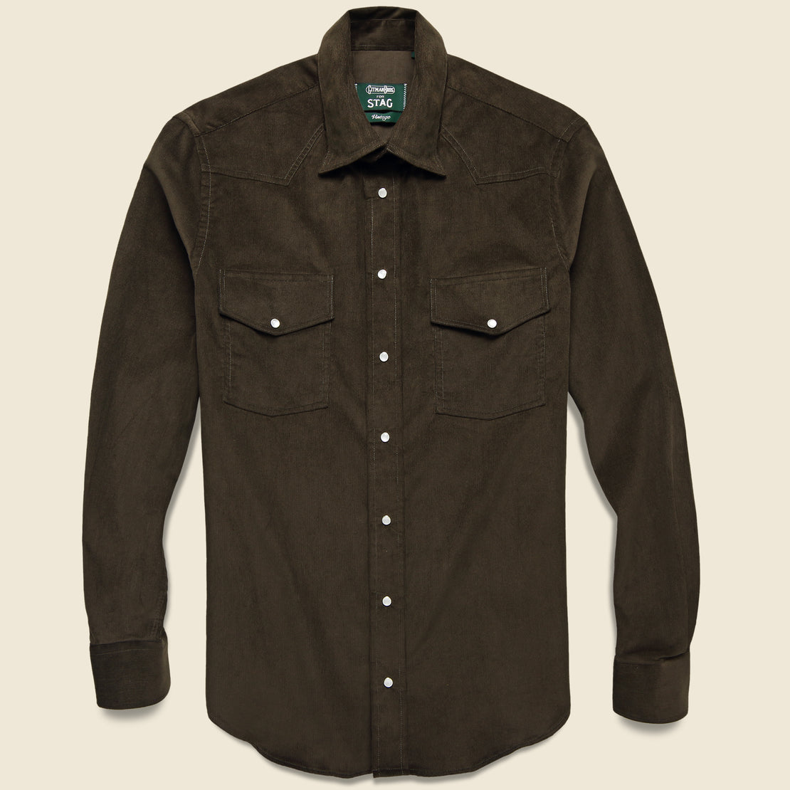 Gitman Vintage Corduroy Western Shirt - Brown
