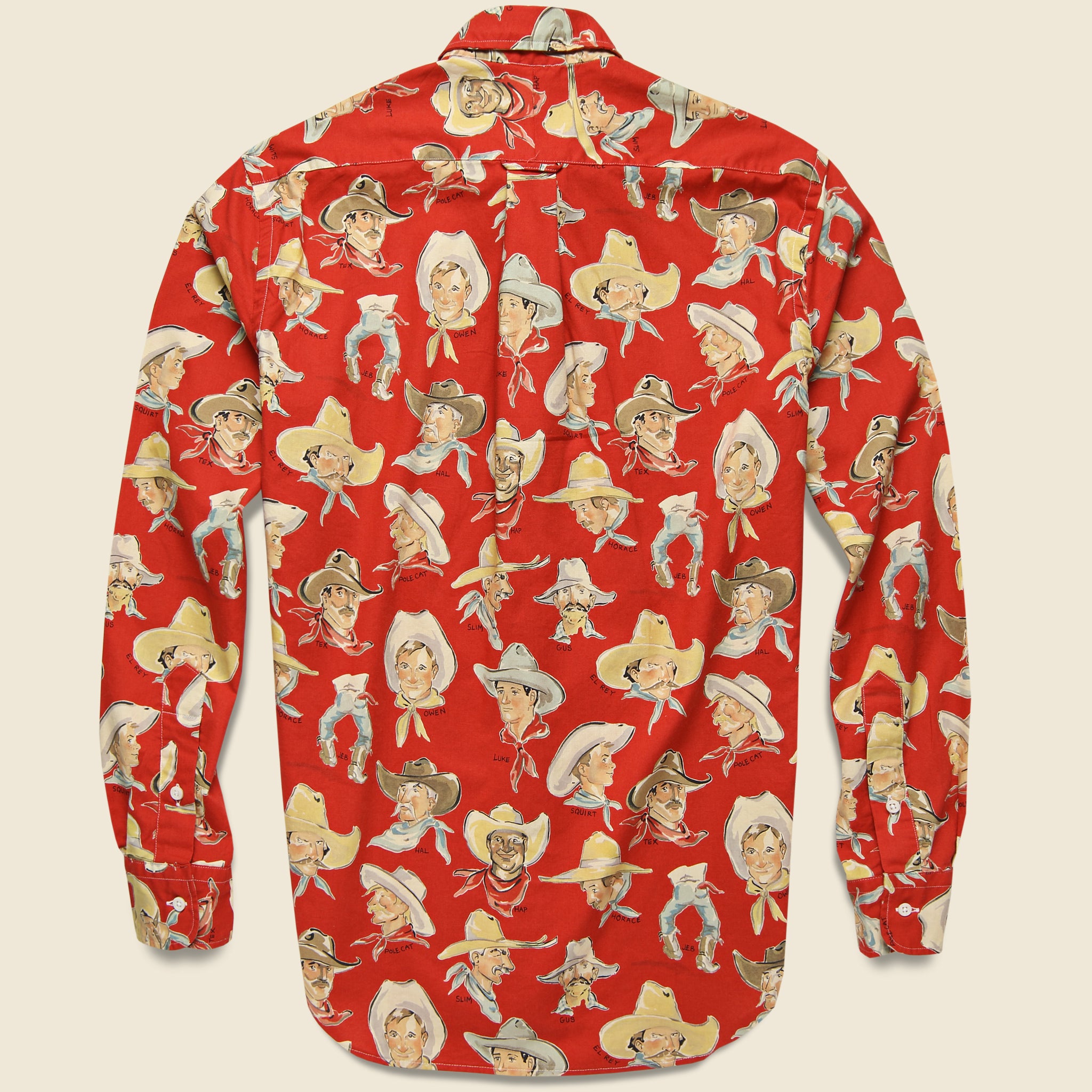 Cowboy Print Shirt - Red - Gitman Vintage - STAG Provisions - Tops - L/S Woven - Other Pattern