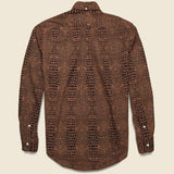 Crocodile Print Shirt - Red - Gitman Vintage - STAG Provisions - Tops - L/S Woven - Other Pattern