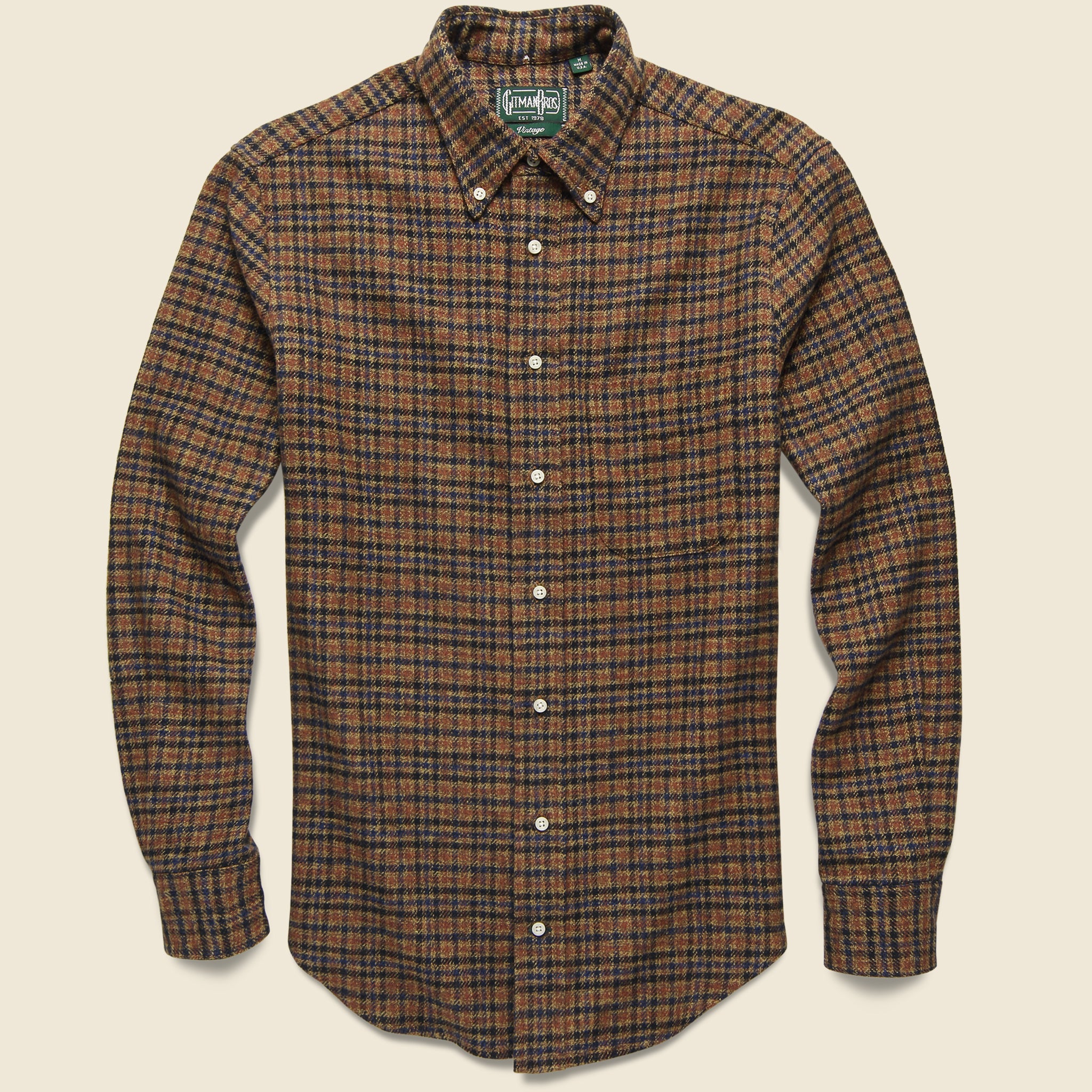 Cotton Tweed Flannel - Brown - Gitman Vintage - STAG Provisions - Tops - L/S Woven - Plaid