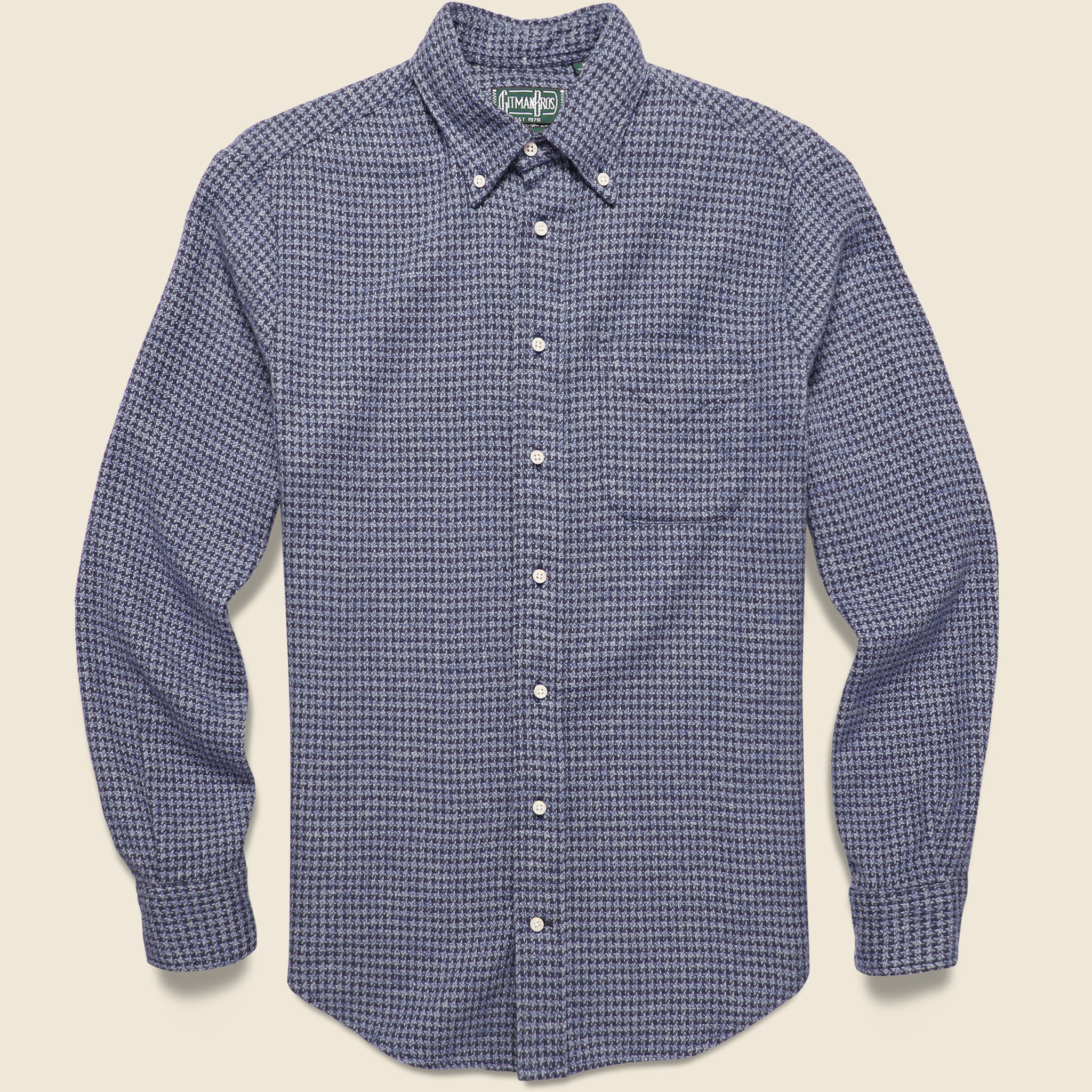 Brushed Houndstooth Flannel Shirt - Navy - Gitman Vintage - STAG Provisions - Tops - L/S Woven - Other Pattern