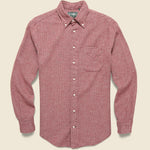 Brushed Houndstooth Flannel Shirt - Burgundy - Gitman Vintage - STAG Provisions - Tops - L/S Woven - Other Pattern