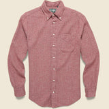 Brushed Houndstooth Flannel Shirt - Burgundy - Gitman Vintage - STAG Provisions - Tops - L/S Woven - Other Pattern