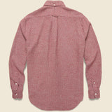 Brushed Houndstooth Flannel Shirt - Burgundy - Gitman Vintage - STAG Provisions - Tops - L/S Woven - Other Pattern