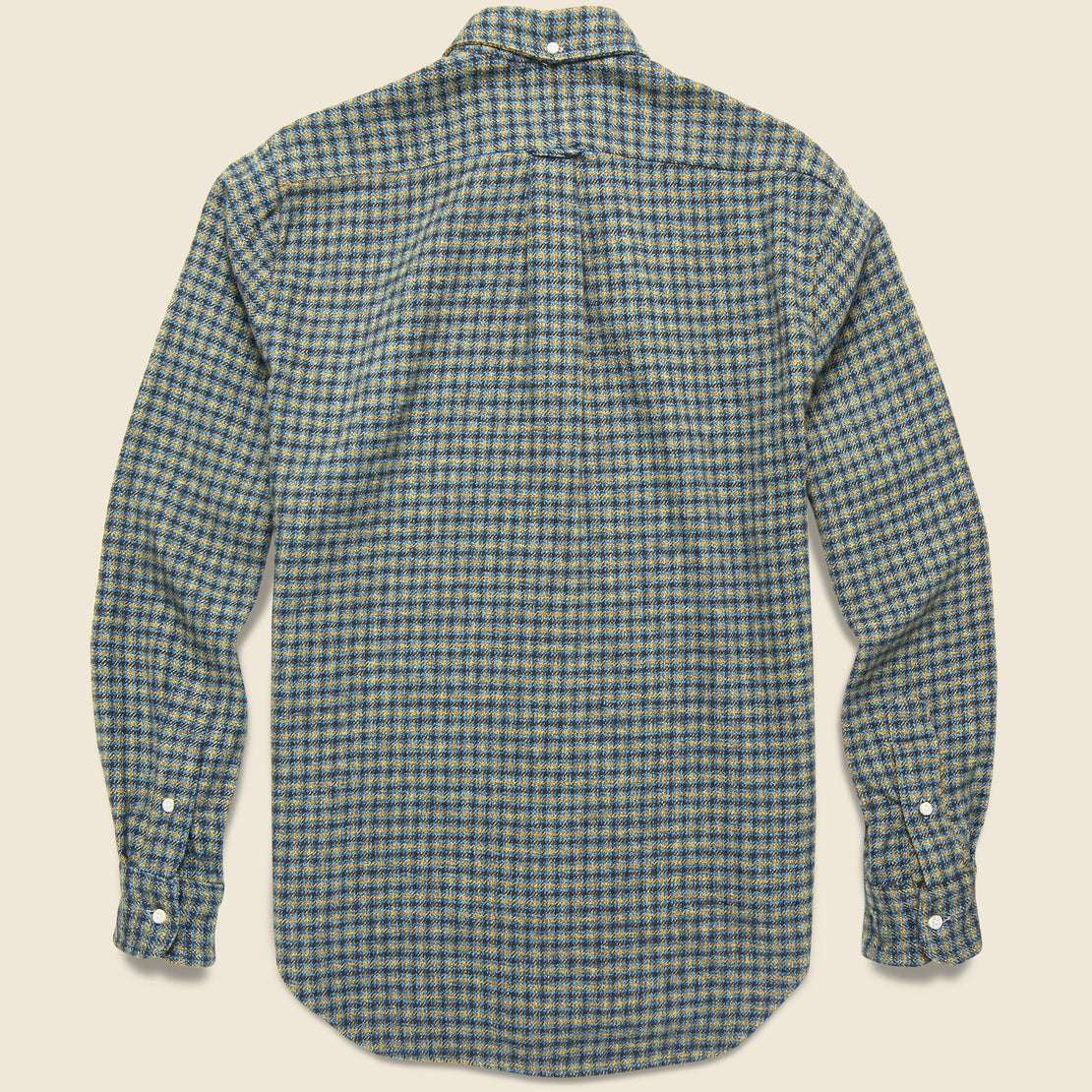 Winter Cotton Tweed Check Shirt - Blue/Yellow - Gitman Vintage - STAG Provisions - Tops - L/S Woven - Plaid