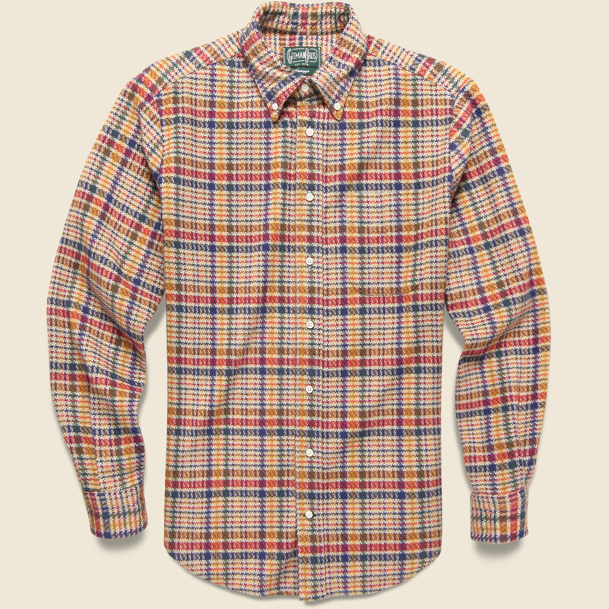 Large Houndstooth Check Shirt - Multi - Gitman Vintage - STAG Provisions - Tops - L/S Woven - Plaid