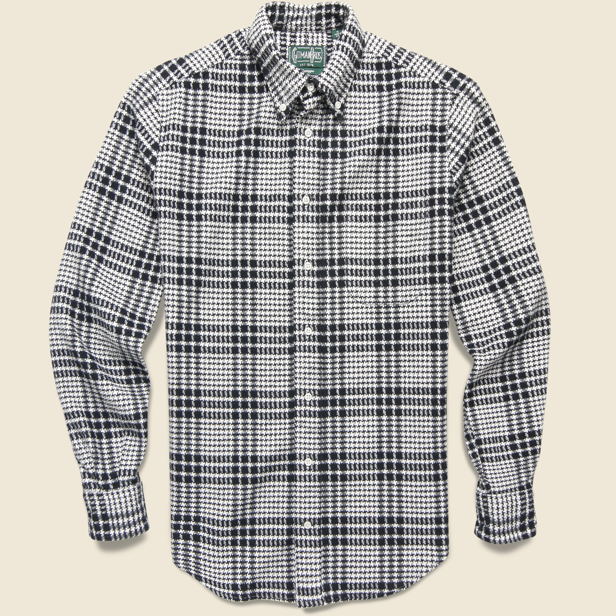 Large Houndstooth Check Shirt - Black - Gitman Vintage - STAG Provisions - Tops - L/S Woven - Plaid