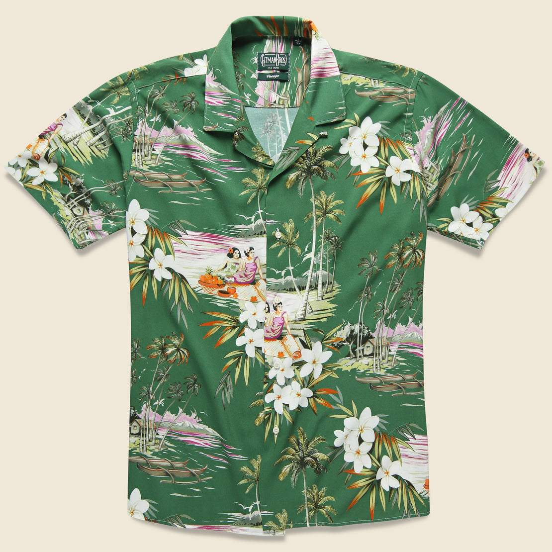 Gitman Vintage Aloha Print Shirt - Green