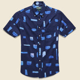 Abstract Blues Shirt - Navy/Blue - Gitman Vintage - STAG Provisions - Tops - S/S Woven - Other Pattern