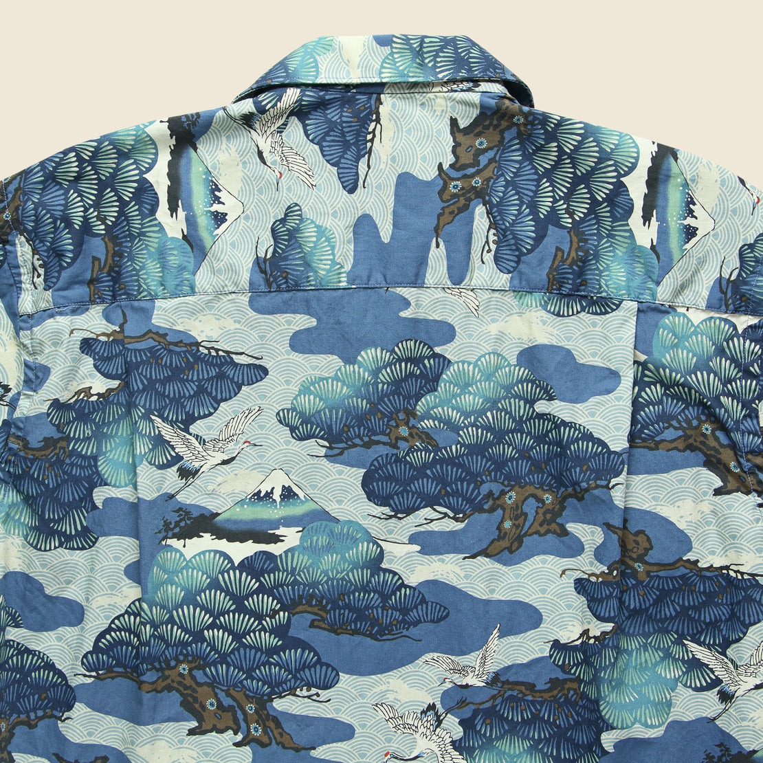 Fuji Crane Shirt - Navy - Gitman Vintage - STAG Provisions - Tops - S/S Woven - Other Pattern