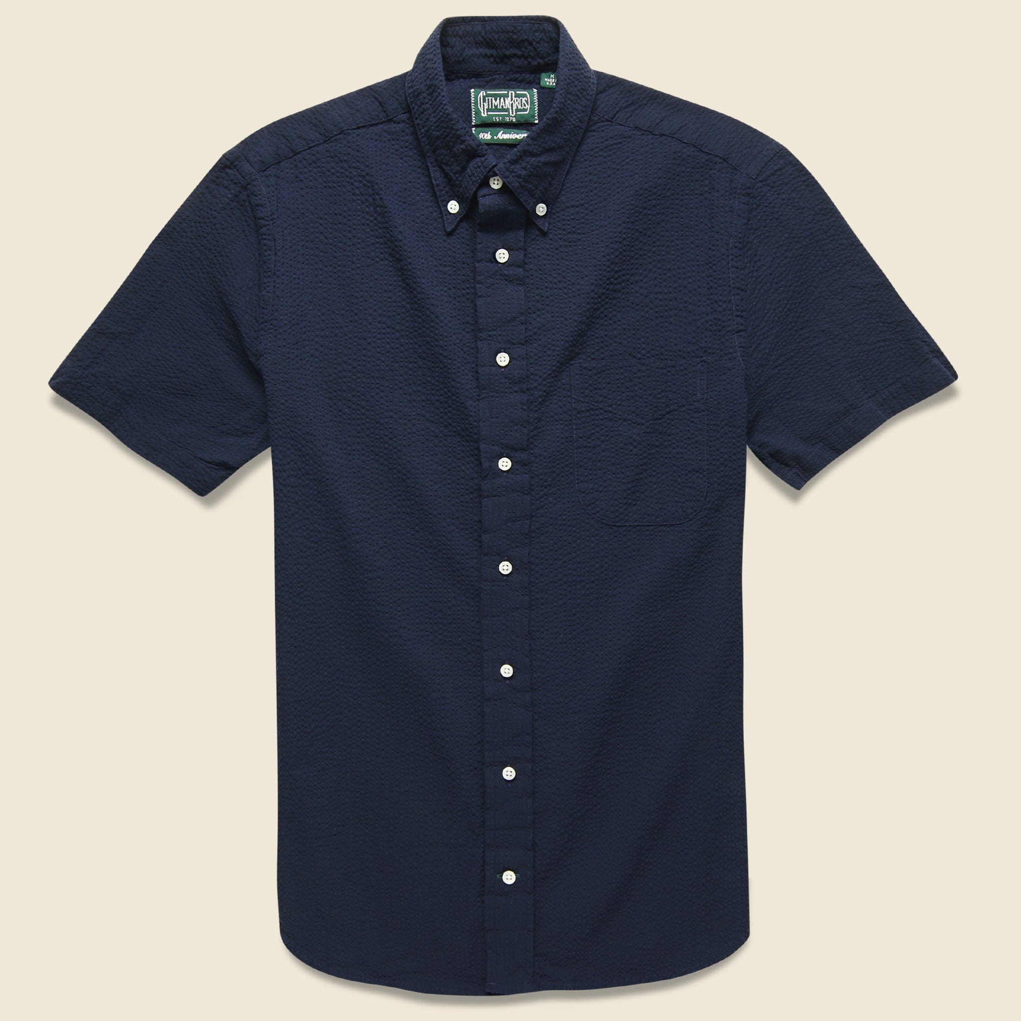 Seersucker Shirt - Navy - Gitman Vintage - STAG Provisions - Tops - S/S Woven - Other Pattern