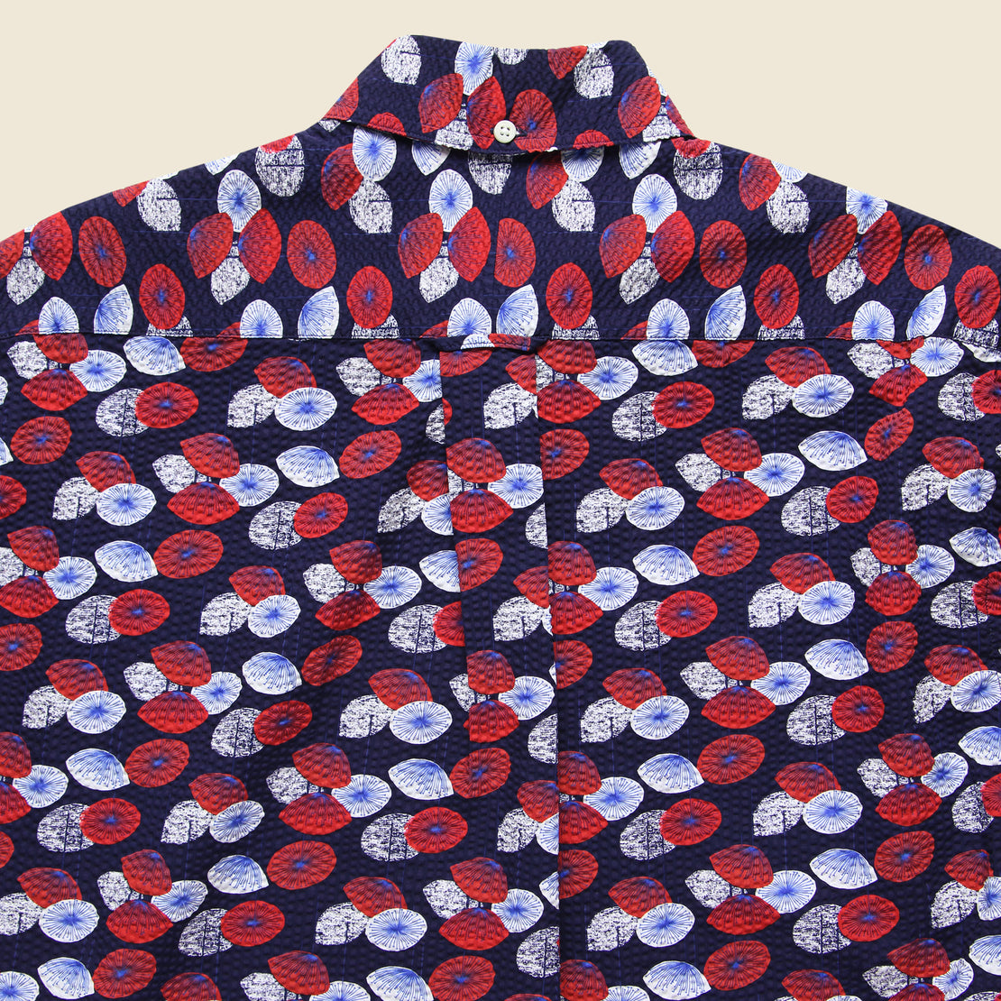 Seersucker Umbrella Shirt - Navy/Red