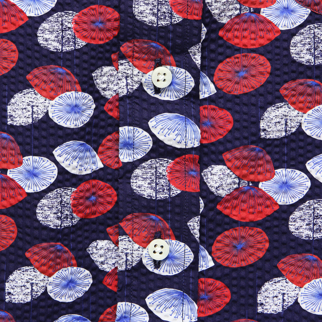 Seersucker Umbrella Shirt - Navy/Red