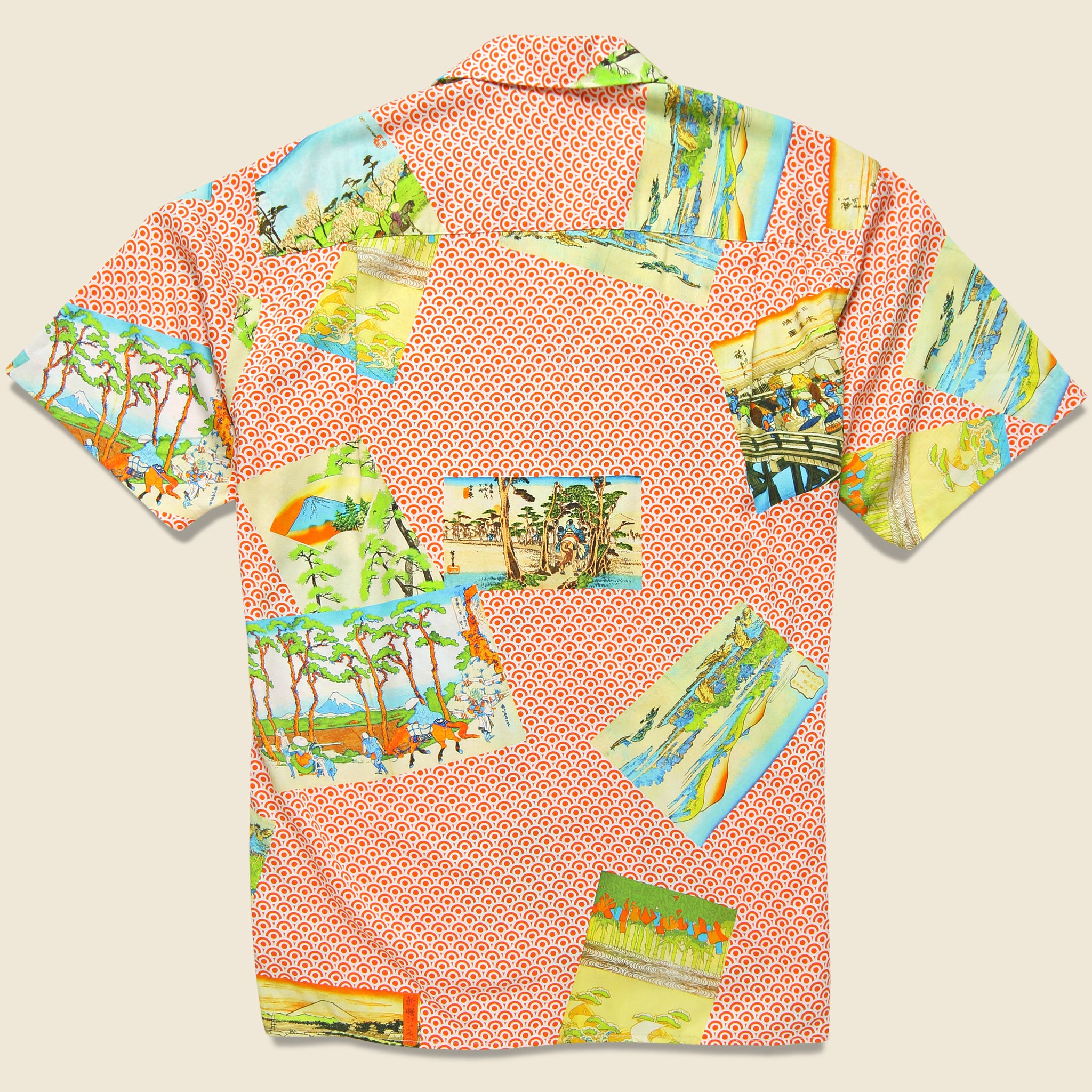 Hokusai Shirt - Orange - Gitman Vintage - STAG Provisions - Tops - S/S Woven - Other Pattern